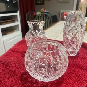 Set of 3 Crystal Vases